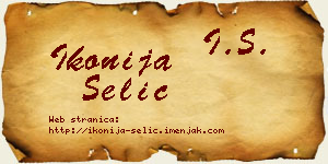 Ikonija Selić vizit kartica